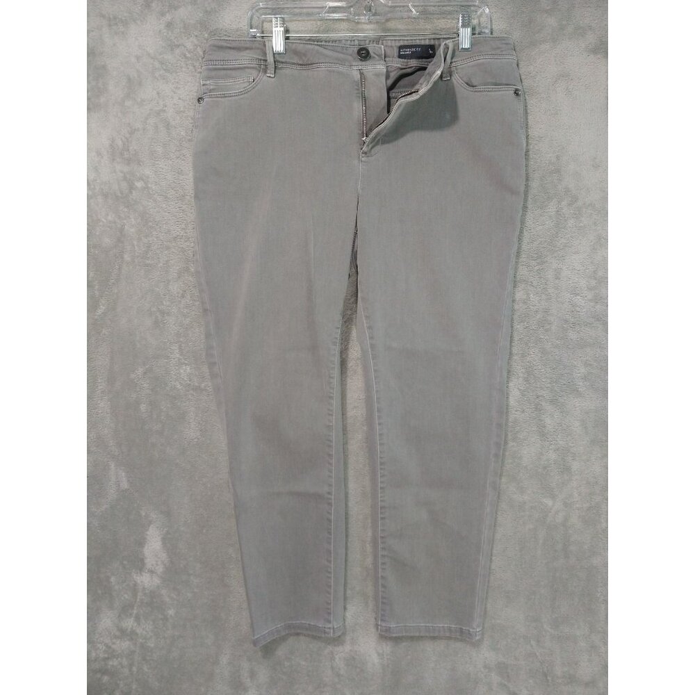 J Jill Denim Jeans Womens 16 Petite Gray Denim Authentic Fit Slim Ankle Stretch
